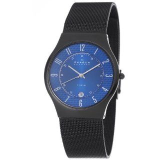 Skagen Mens 233XLTMNC Titanium Blue Dial Titanium Watch Watches 
