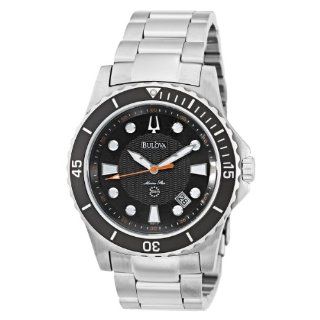 Bulova Mens 98B131 Marine Star Black Dial Bracelet Watch: Watches 