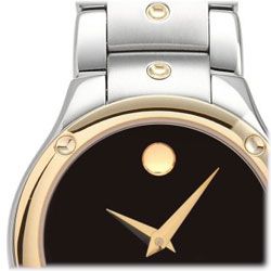 Movado Womens 605911 S.E. Two Tone Stainless Steel Watch Watches 