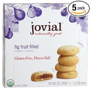Jovial Fig Fruit Filled Gluten Free Organic Cookies, 7 Oz. (Pack of 5 