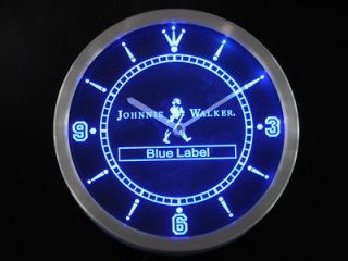 nc0116 b Johnnie Walker Blue Label Bar Neon Sign LED Clock