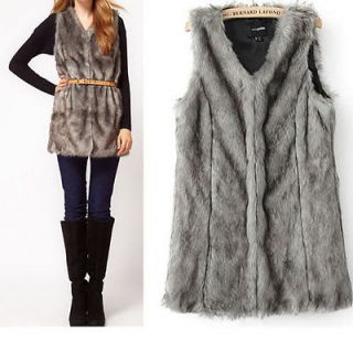 New Basic Style Autumn Winter Woman Lady Faux Fur Waistcoats Corset 