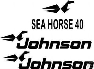 Johnson SEA HORSE Outboard Motor Decals Black
