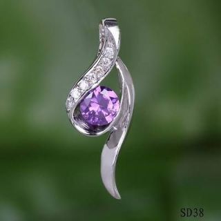   Style Amethyst Dangle 925 sterling silver Charm pendant for Necklace
