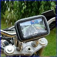 GPS SAT NAV Waterproof Leather Case Mount Holder Motorcycle 