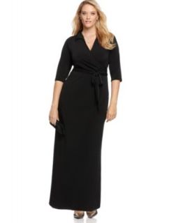 AGB Plus Size Jumpsuit, Flutter Sleeve Wide Leg Belted