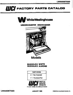 White westinghouse Undercounter dishwasher   lw33087020 Cover sheet 