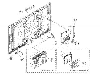 SONY Lcd tv Rear cabinet Parts  Model KDL 26NL140  PartsDirect 
