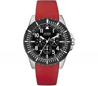 GUESS W90077G1   Unisex Analogue Quartz Watch   red  Pixmania UK