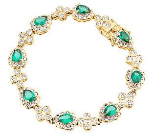 Jacqueline Kennedy Simulated Emerald Bracelet — 