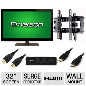Emerson 32 Class 720p 60Hz LED HDTV and Interion Medium Tilt Mount For 