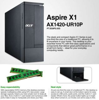 Acer Aspire AX1420 UR10P Desktop PC   AMD Athlon II X4 645 3.1GHz, 4GB 