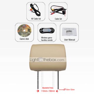 Inch Digital Screen Car Headrest DVD Player (800x480, Game 