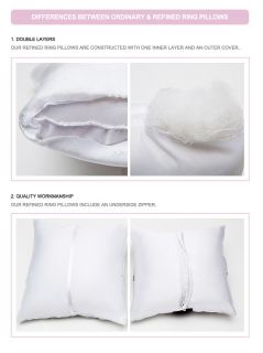 Mini Bow Ring Pillow In Satin With Sash   USD $ 19.99