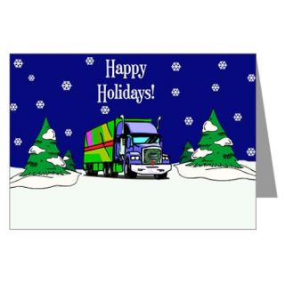 Semi Truck Happy Holidays Greeting Cards (Pk of 20 by gear4gearheads