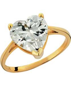 Buy 9ct Gold Plated Silver Cubic Zirconia 1 Carat Look Ring at Argos 