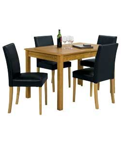 Buy Cucina Oak Extendable Dining Table and 4 Black Chairs at Argos.co 