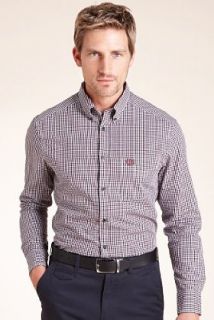 Blue Harbour Pure Cotton Mini Gingham Checked Shirt   Marks & Spencer 