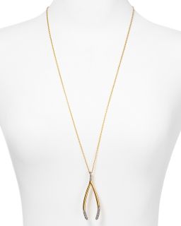 House of Harlow 1960 Pave Dipped Wishbone Pendant Necklace, 30 