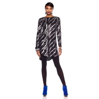by Eva Sequin Long Sleeve Zebra Print Dress