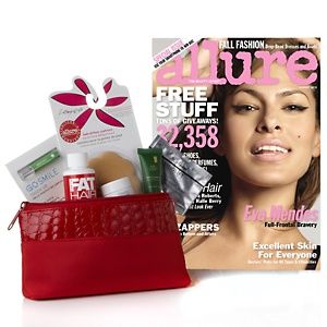 Allure Magazine Subscription Plus Makeup Bag & Beauty Samples  