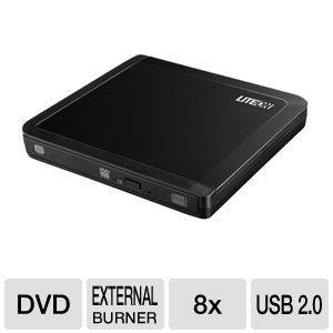 Lite On eNAU108 111 Ultra Slim Portable DVD Writer   DVD+/ R 8X, DVD 
