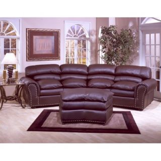 Omnia Furniture Williamsburg 4 Seat Conversation Leather Sofa   WIL 
