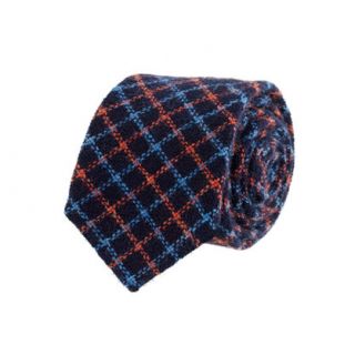 Tattersall wool tie in navy   wool ties   Mens ties & pocket squares 