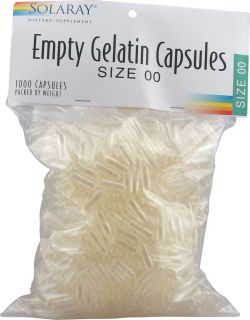 Solaray Empty Gelatin Capsules Size 00    1000 Capsules   Vitacost 