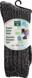 Earth Therapeutics Mens Organic Casual Socks Charcoal    1 Pair 