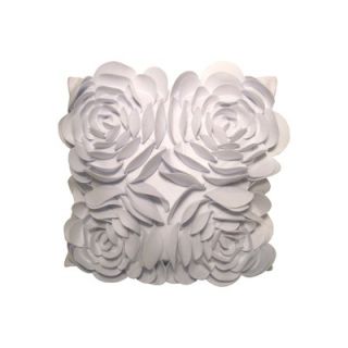 Debage Inc. Rose Petals Pillow with Felt Flower in White   W 1247 