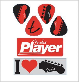 Fender I Love Fender Die Cut Stickers (6 Pack) (9190560302)