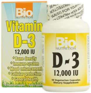Bio Nutrition Vitamin D 3    12000 IU   50 Vegetarian Capsules 
