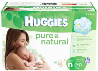 Huggies Pure & Natural Newborn Diapers Big Pack 72ct.   
