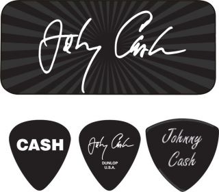 Dunlop Johnny Cash Signature Pick Tin with 6 Picks  Musicians Friend