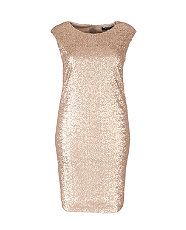 Gold (Gold) Koko Gold Sequin Capped Sleeve Dress  268210193  New 