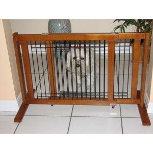 Crown Pet Products Wood & Wire Freestanding Pet Gate 21   Gates 