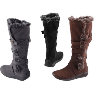 Brinley Co. Womens Faux Fur Microsuede Boots  Meijer