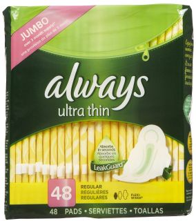 Always Ultra Thin Regular Pads with Wings, Unscented   Best Price