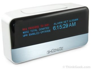   SnūzNLūz   Wifi Donation Alarm Clock