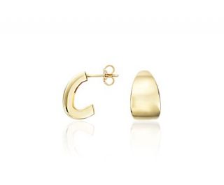 Curved Hoop Earrings in 14k Yellow Gold  Blue Nile