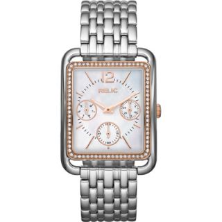 Relic Womens Addison Chronograph Rose Gold Tone/Silver Stainless Steel 