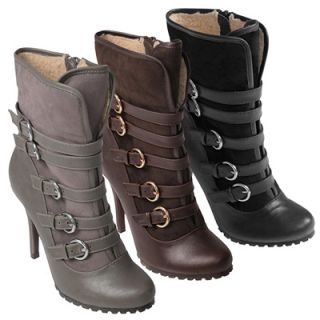 Brinley Co. Womens Buckle High Heel Boots