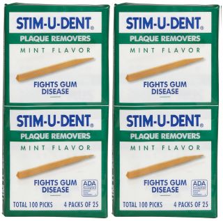 Stim U Dent Mint Picks 4 Pockets Of 25 Picks   