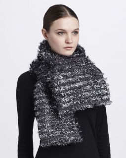 D0CBP Marc Jacobs Tinsel Striped Tweed Scarf, Anthracite