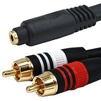 Product Image for 6inch Premium 3.5mm Stereo Female to 2RCA Male 22AWG 