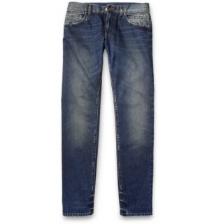 Dolce & Gabbana Gold Fit Slim Cut Washed Denim Jeans  MR PORTER