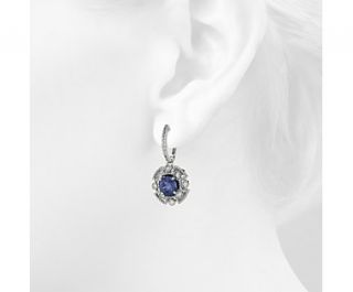 Iolite and Diamond Drop Earrings in 14k White Gold  Blue Nile