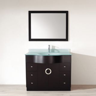 Studio Bathe Zoey 42 Bathroom Vanity with Molded Glass Countertop and 