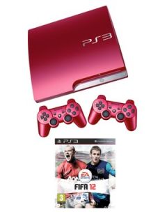 Playstation 3 320GB Scarlet Red Console with 2 Controllers and FIFA 